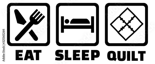 Eat Sleep Quilt Quilting Icon