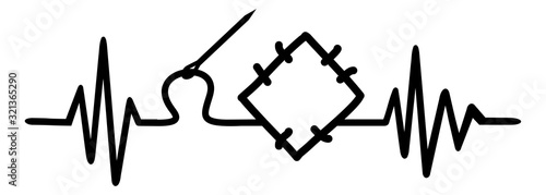 Quilting pulse heartbeat icon