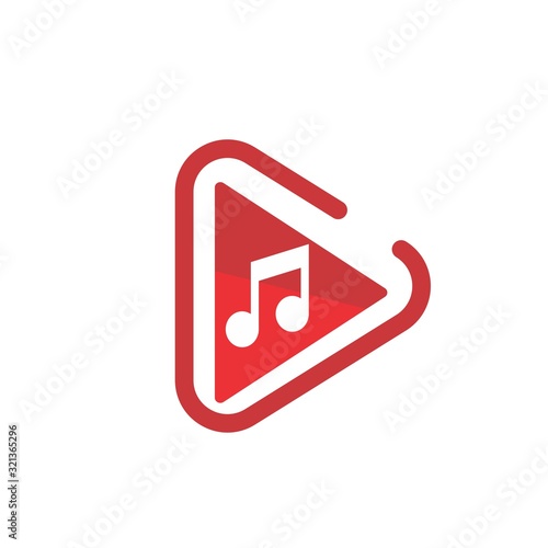 playing movie and music logo and vector icon