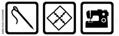 Quilting tools triple icon