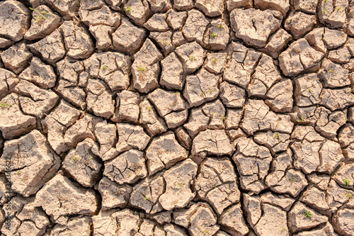Dry soil results from lack of water.Global warming