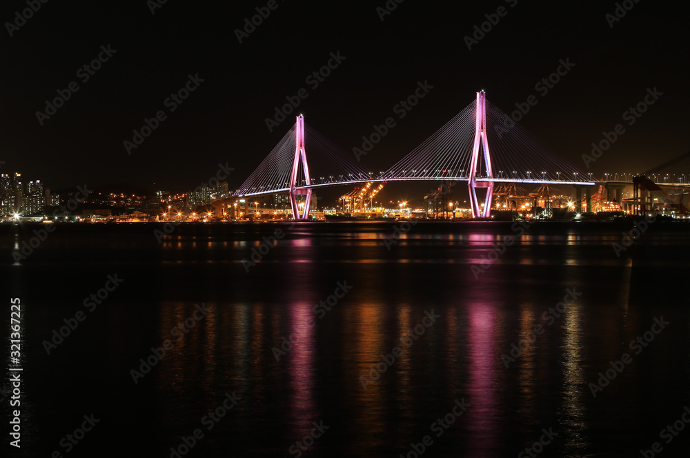 Busanhangdaegyo Bridge (Busan harbor bridge), Busan, Korea. Bridge to Yeongdo Island.