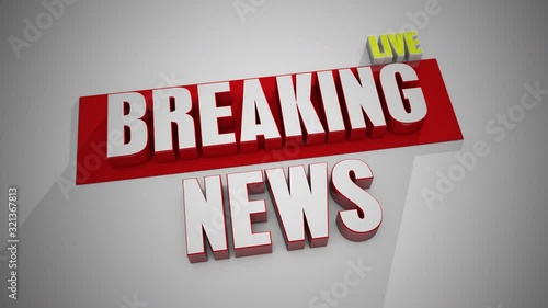 Breaking News Live title graphic 3D
