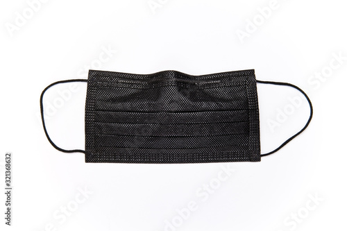 Medical black mask on a white background high quality with high definition