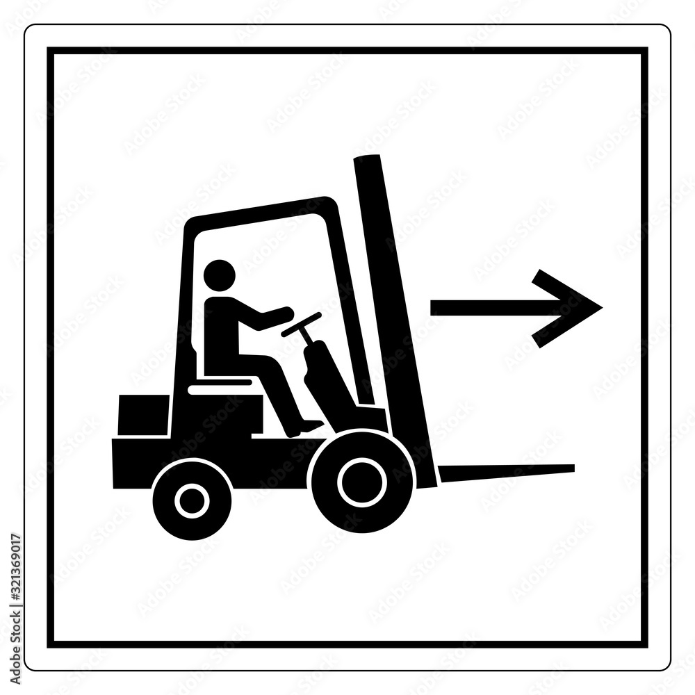 Forklift Point Right Symbol Sign, Vector Illustration, Isolate On White Background Label .EPS10
