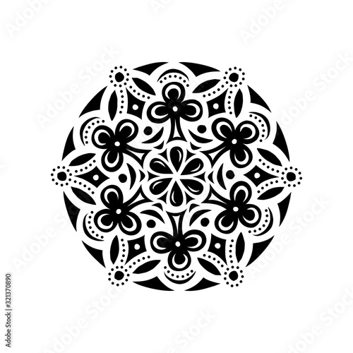 Simple flat design illustration mandala ornament