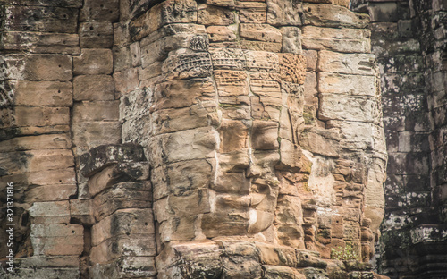 The face of the Temple of Bayon Nakhon Thom Cambodia