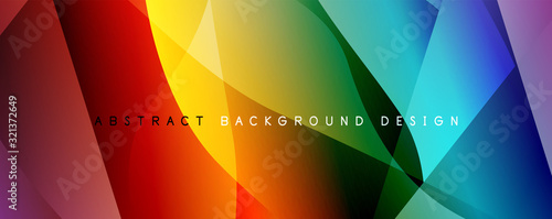 Wave liquid style lines with shadows and light on gradient background