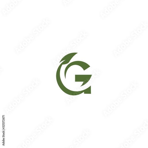 G leaf initial letter logo design