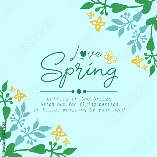 Element design of leaves and wreath frame, for love spring poster design. Vector