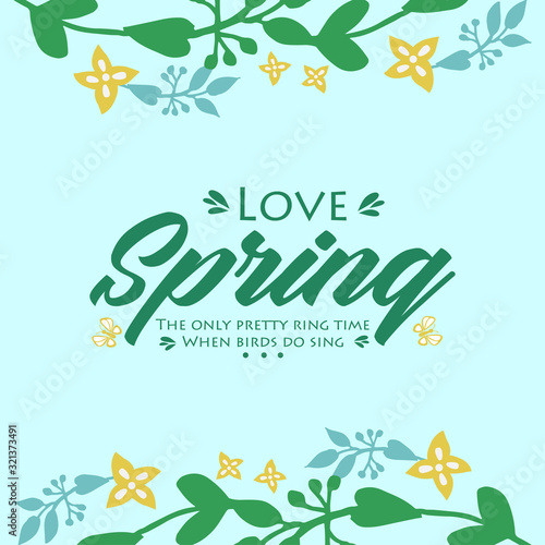 Beautiful pattern of leaf and flower frame  for love spring invitation card wallpaper decor. Vector