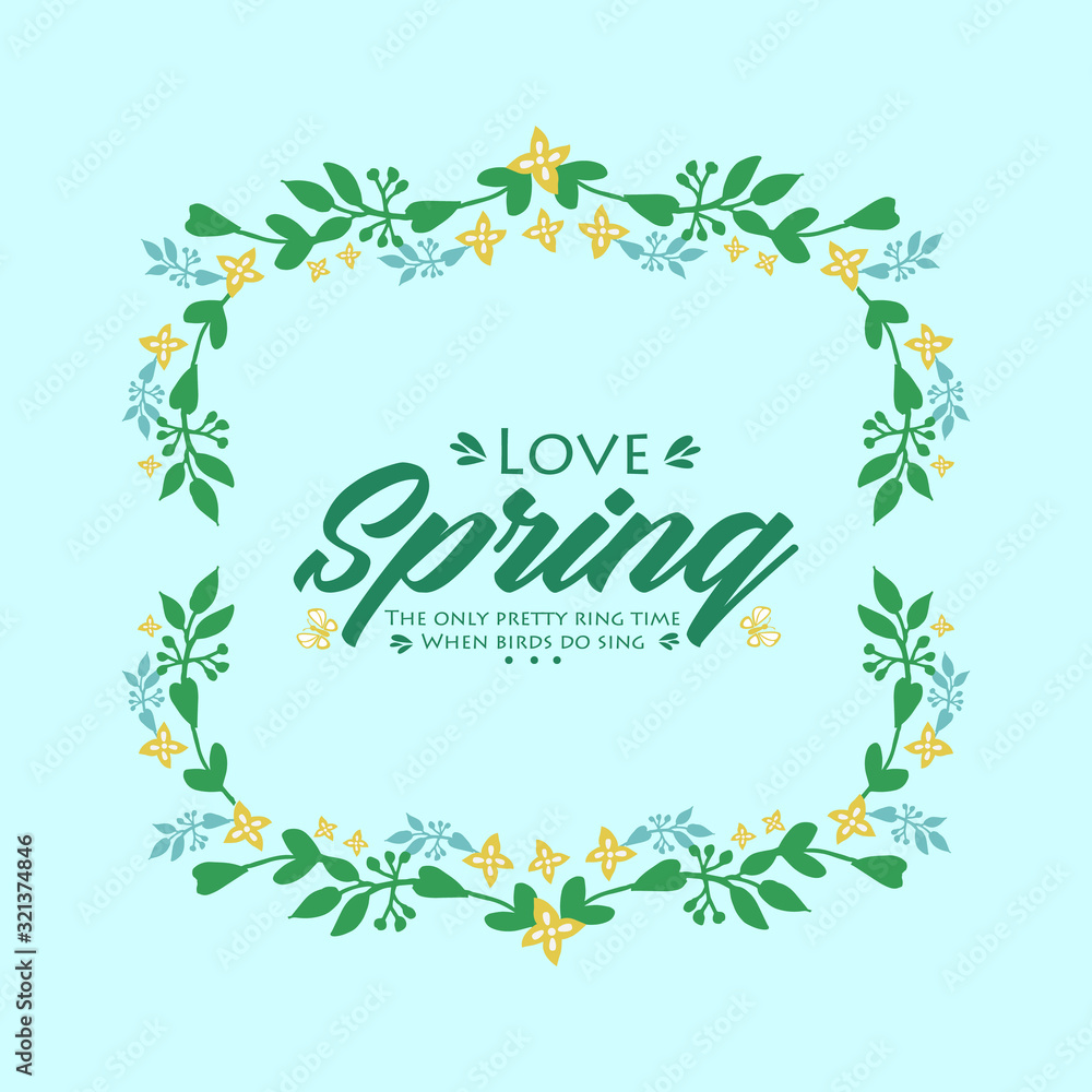 Vintage frame design with ornate leaf and floral, for love spring card design. Vector