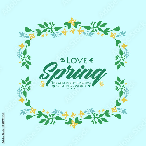 Vintage frame design with ornate leaf and floral  for love spring card design. Vector