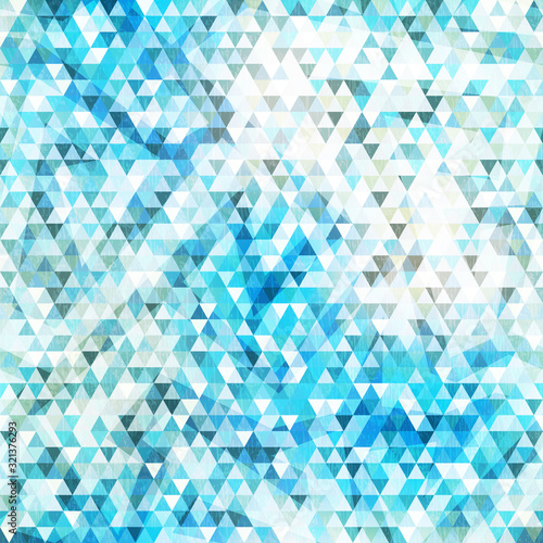 blue triangle seamless texture with grunge effect