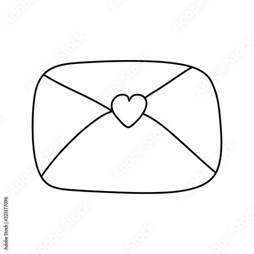 envelope mail with heart isolated icon