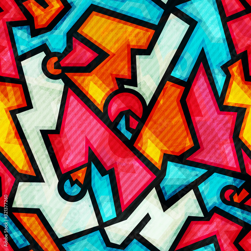 graffiti seamless pattern with grunge effect