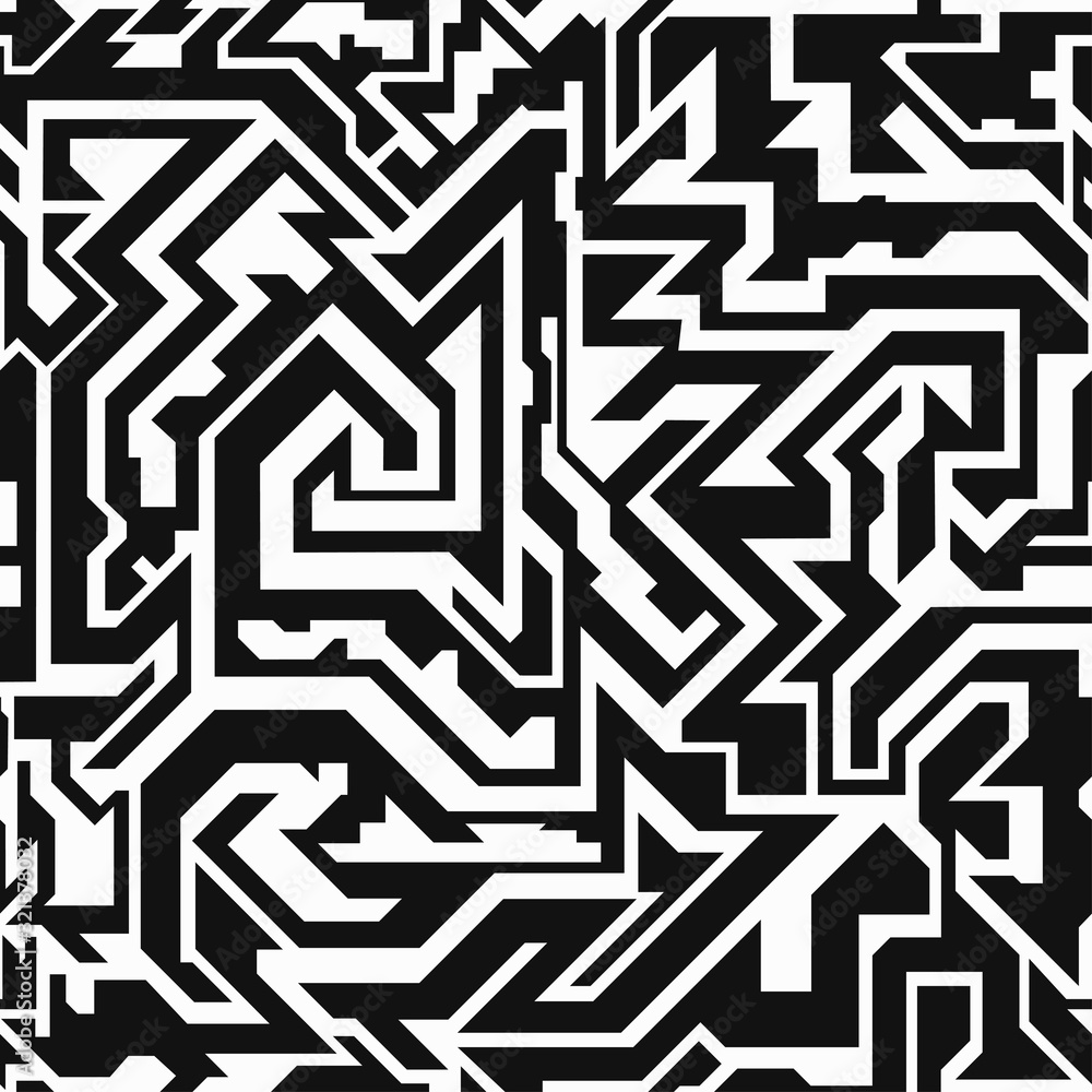 monochrome tribal seamless pattern