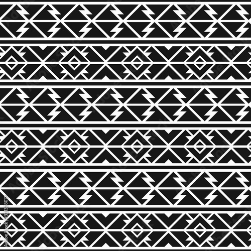 monochrome tribal seamless pattern