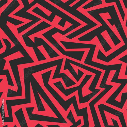 Fototapeta red tribal seamless pattern