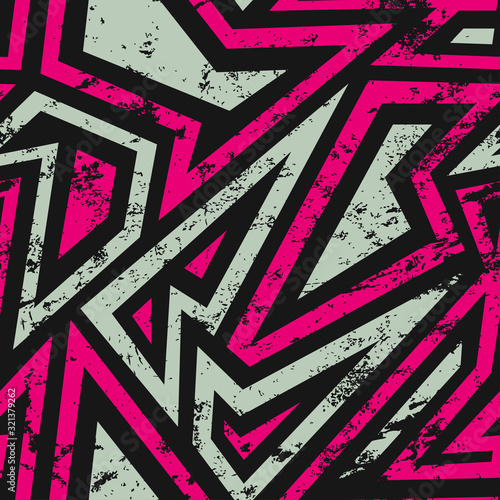 urban geometric seamless pattern with grunge effect