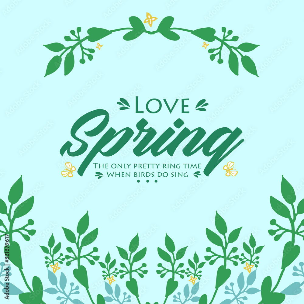 Crowd of beautiful leaf and flower frame, for love spring invitation card design. Vector