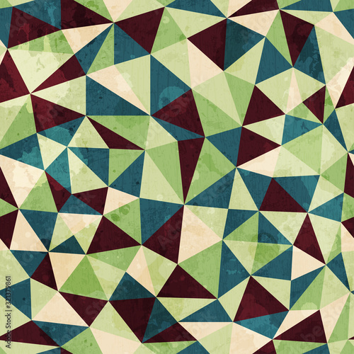 vintage triangle seamless pattern with grunge effect