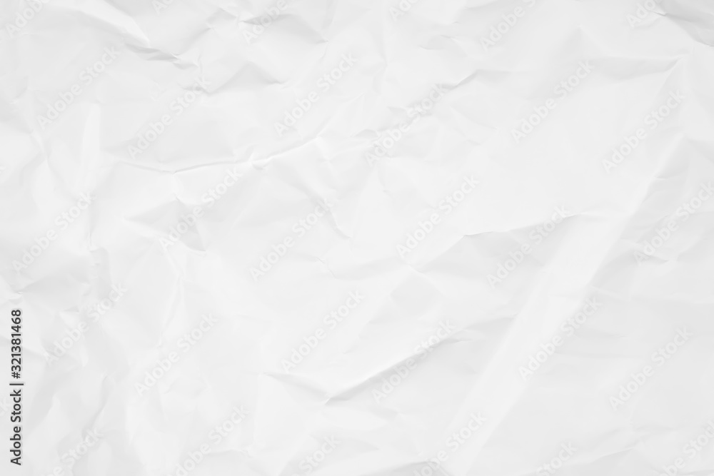 Obraz premium White crumpled paper texture background. Clean white paper. Top view. 