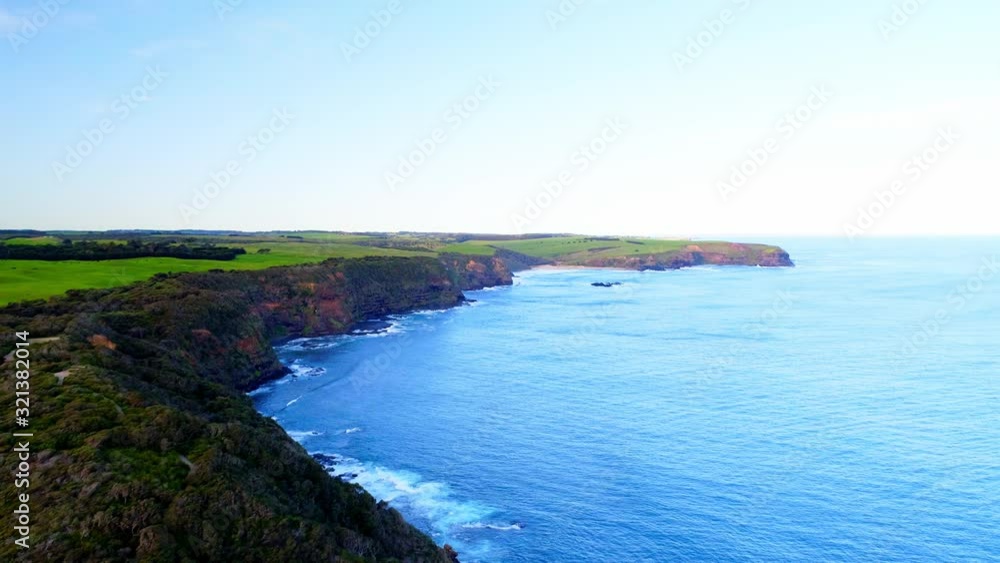 Green Rugged Cliff Face of Southern Australian Ocean Green Rugged Cliff Face of Southern Australian Ocean