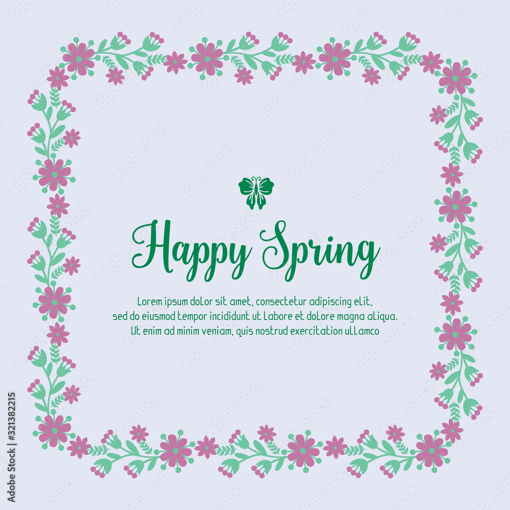 Unique Pattern of leaf and wreath frame, for happy spring greeting card design. Vector Unique Pattern of leaf and wreath frame, for happy spring greeting card design. Vector