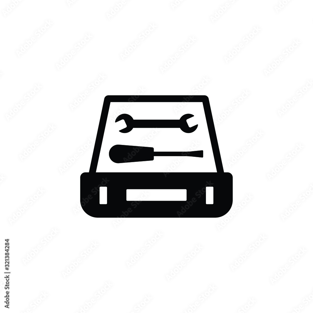 Mechanic tools box icon vector Mechanic tools box icon vector