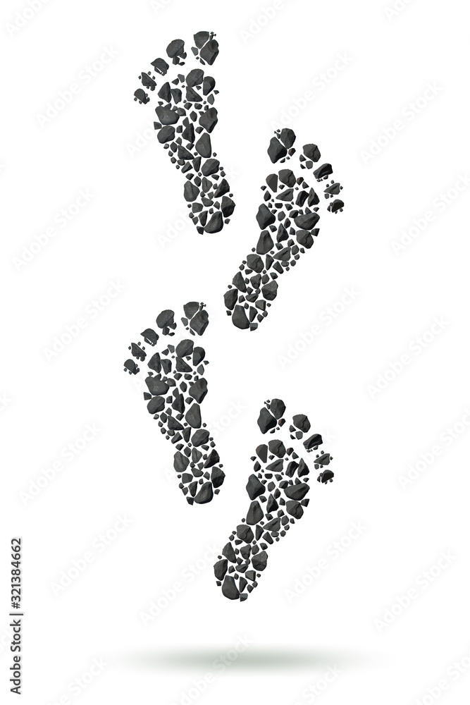 Carbon footprint concept - 3d rendering Carbon footprint concept - 3d rendering