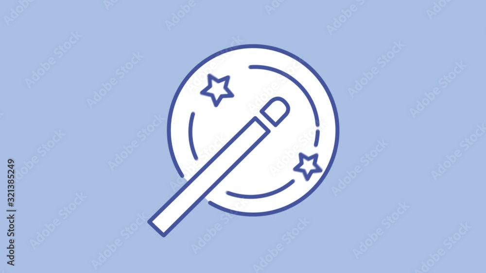 Magic wand line icon on the Alpha Channel Magic wand line icon on the Alpha Channel