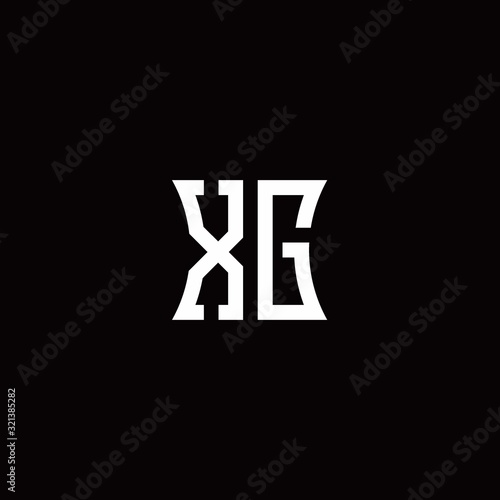 XG monogram logo with curved side style design template