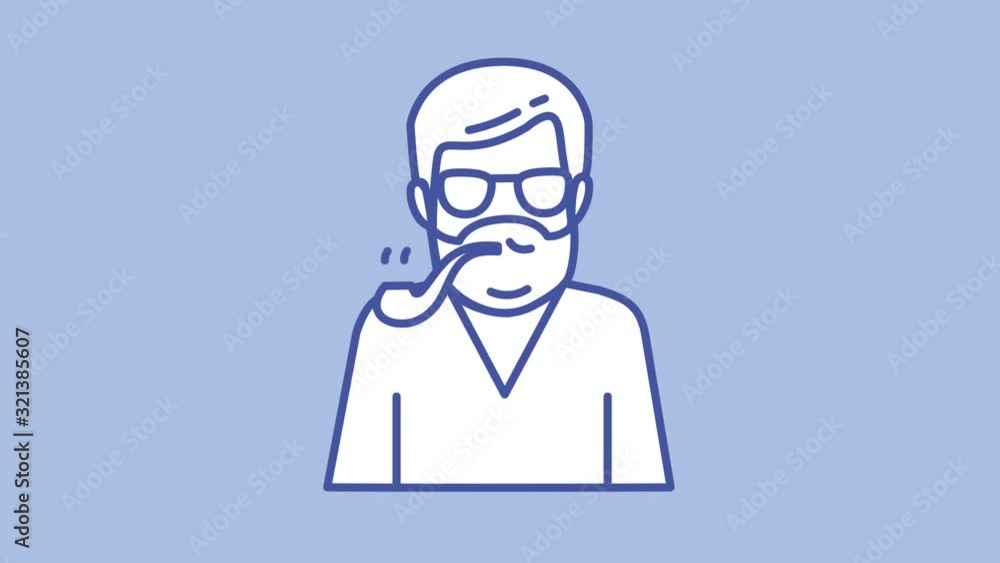 Man with pipe line icon on the Alpha Channel