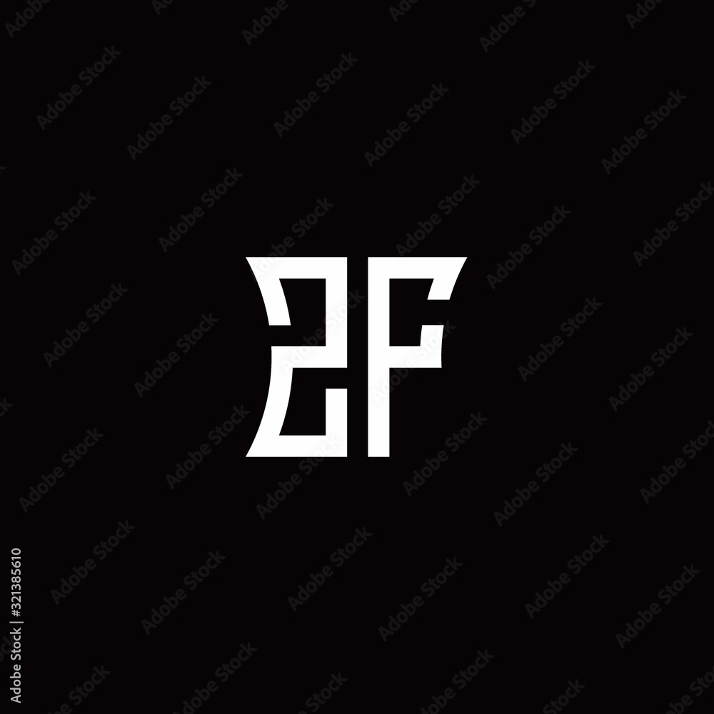ZF monogram logo with curved side style design template ZF monogram logo with curved side style design template