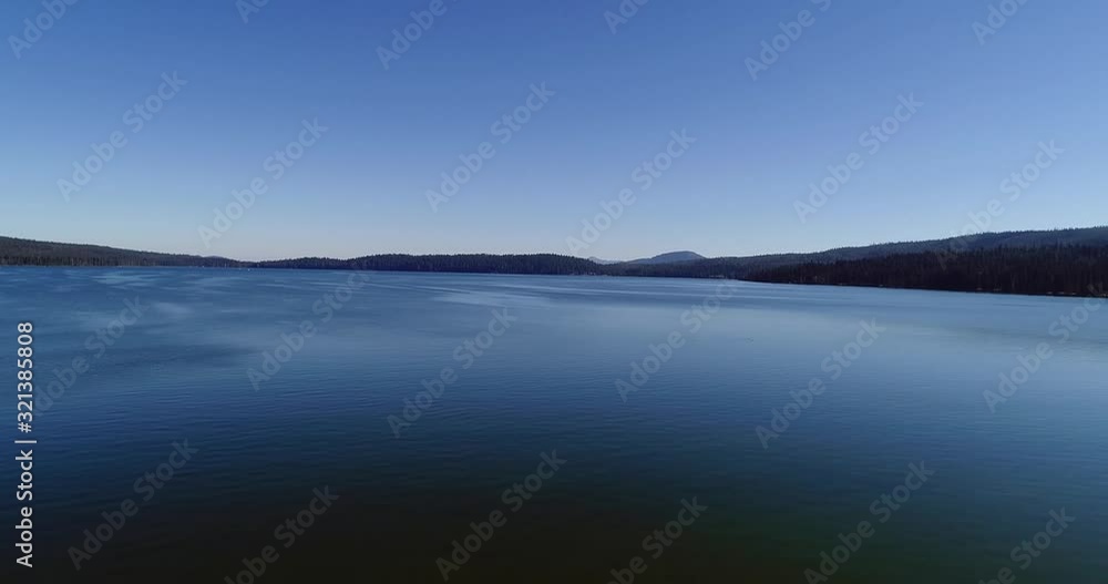 Drone Shot Over Beautiful Diamond Lake With Mountains Drone Shot Over Beautiful Diamond Lake With Mountains