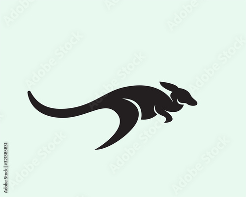 abstract Jump fast kangaroo logo design inspiration