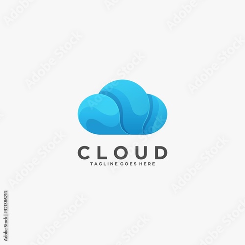 Vector Logo Illustration Cloud Gradient Colorful