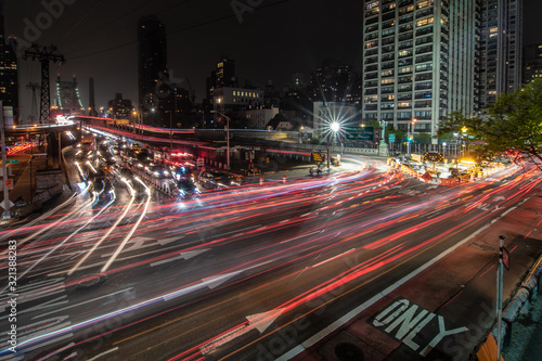 traffic in hong kong at night