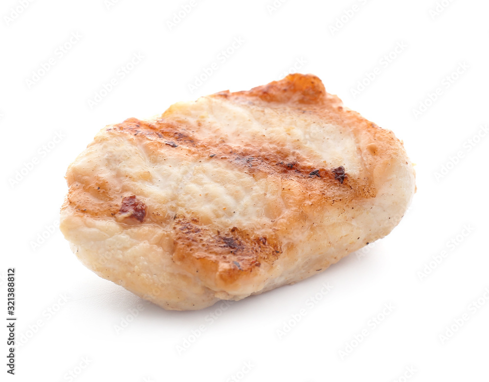 Cooked chicken fillet on white background Cooked chicken fillet on white background