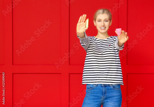 Young woman with menstrual ...