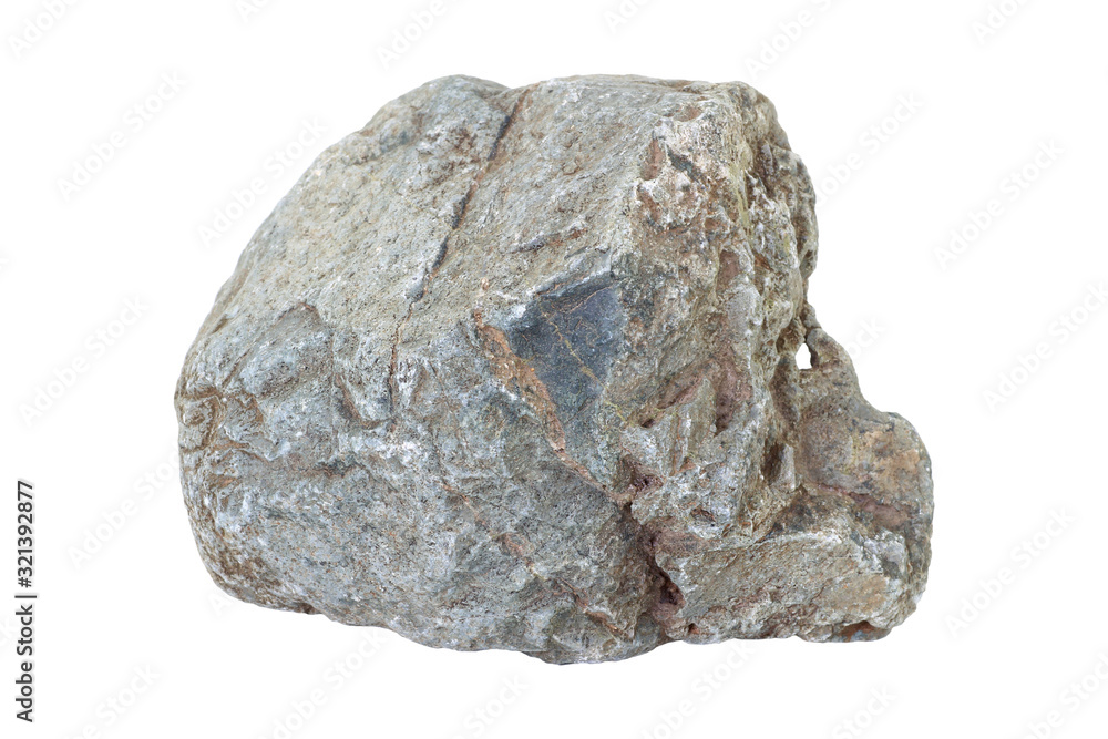 Obraz premium Single natural stone isolated on white background
