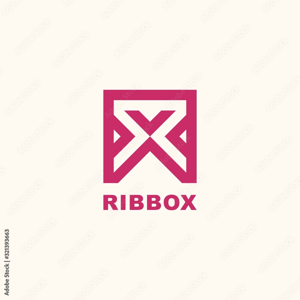 Ribbon Box Abstract Logo Design Ribbon Box Abstract Logo Design