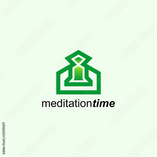 Meditation Time Abstract Logo Design. 