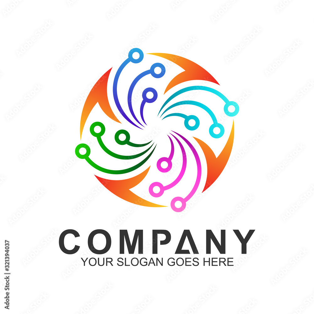 technology and science vector logo technology and science vector logo