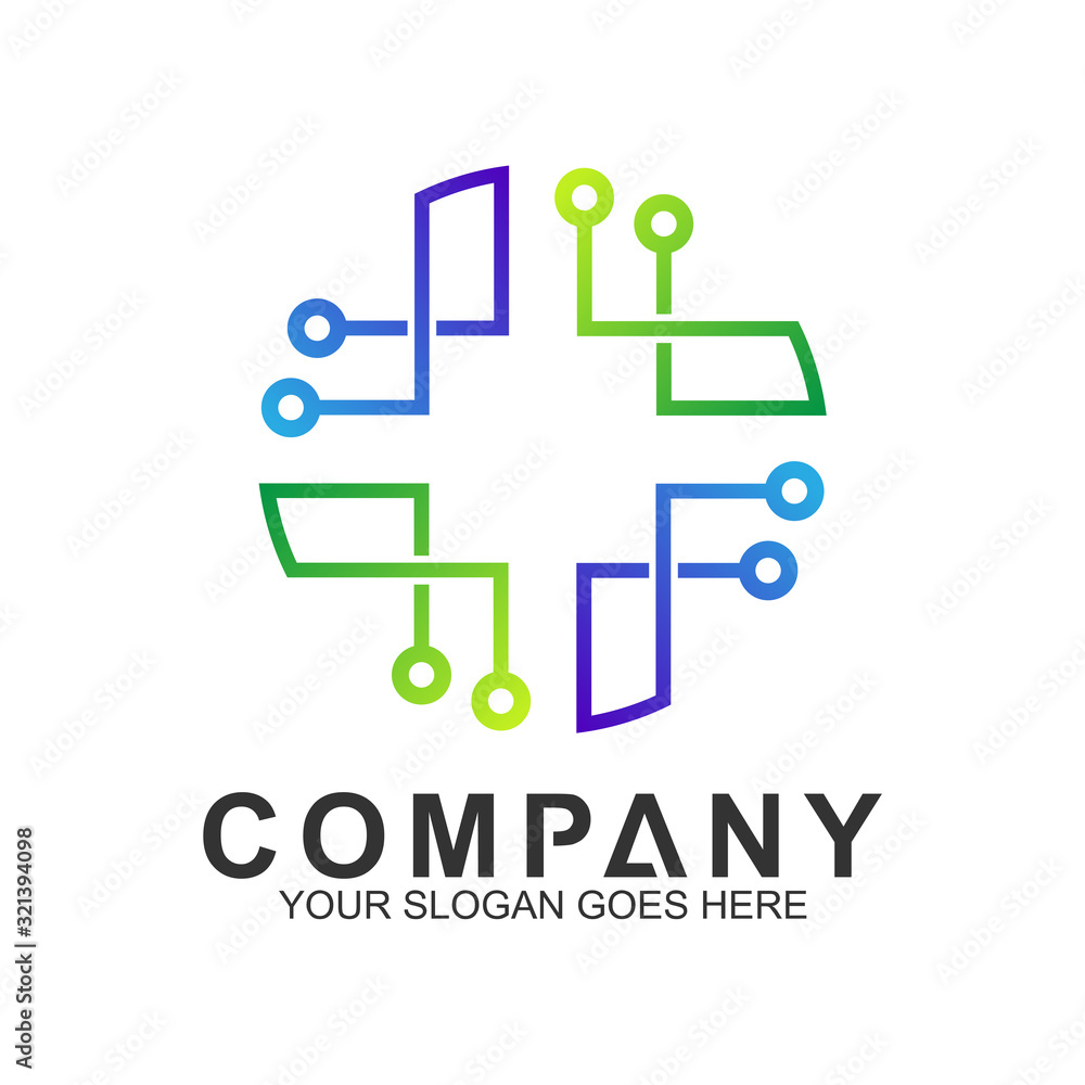 Obraz premium technology and science vector logo