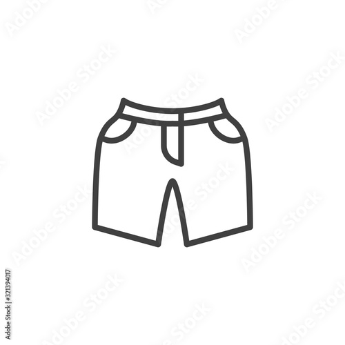 Men's Shorts line icon. linear style sign for mobile concept and web design. Bermuda shorts outline vector icon. Symbol, logo illustration. Vector graphics