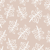 Seamless pattern with hand drawn branches.