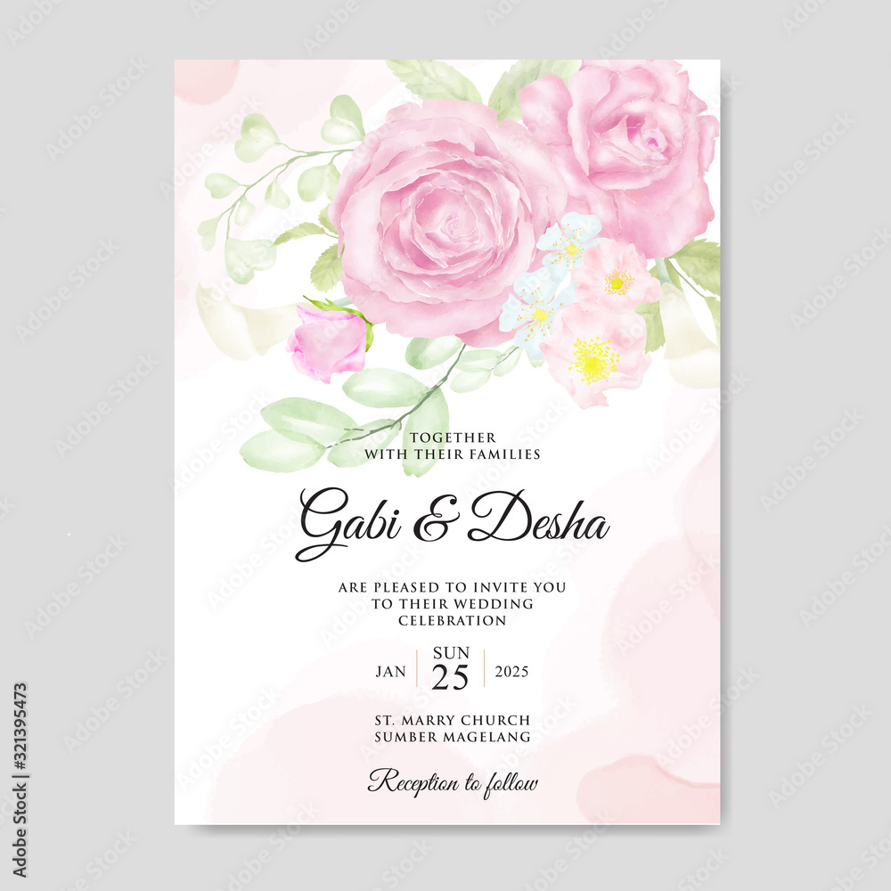 watercolor wedding invitation template