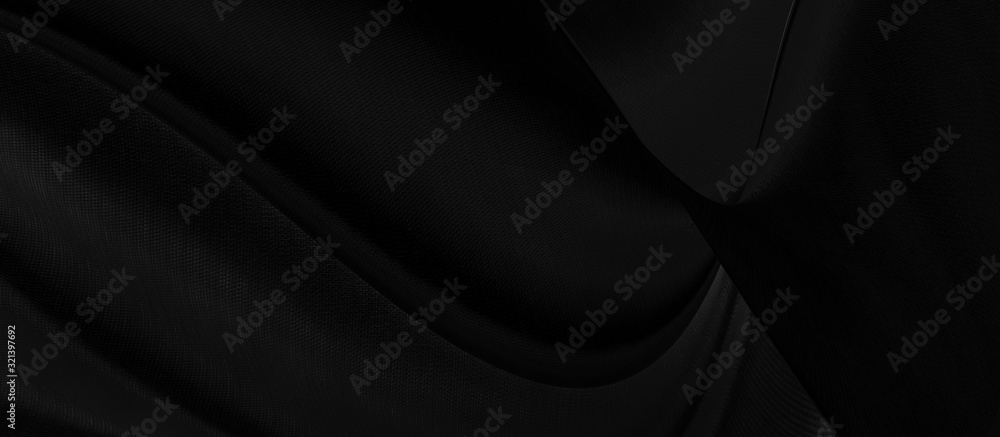 Black gray satin dark fabric texture luxurious shiny that is abstract silk cloth panorama background with patterns soft waves blur beautiful. Black gray satin dark fabric texture luxurious shiny that is abstract silk cloth panorama background with patterns soft waves blur beautiful.